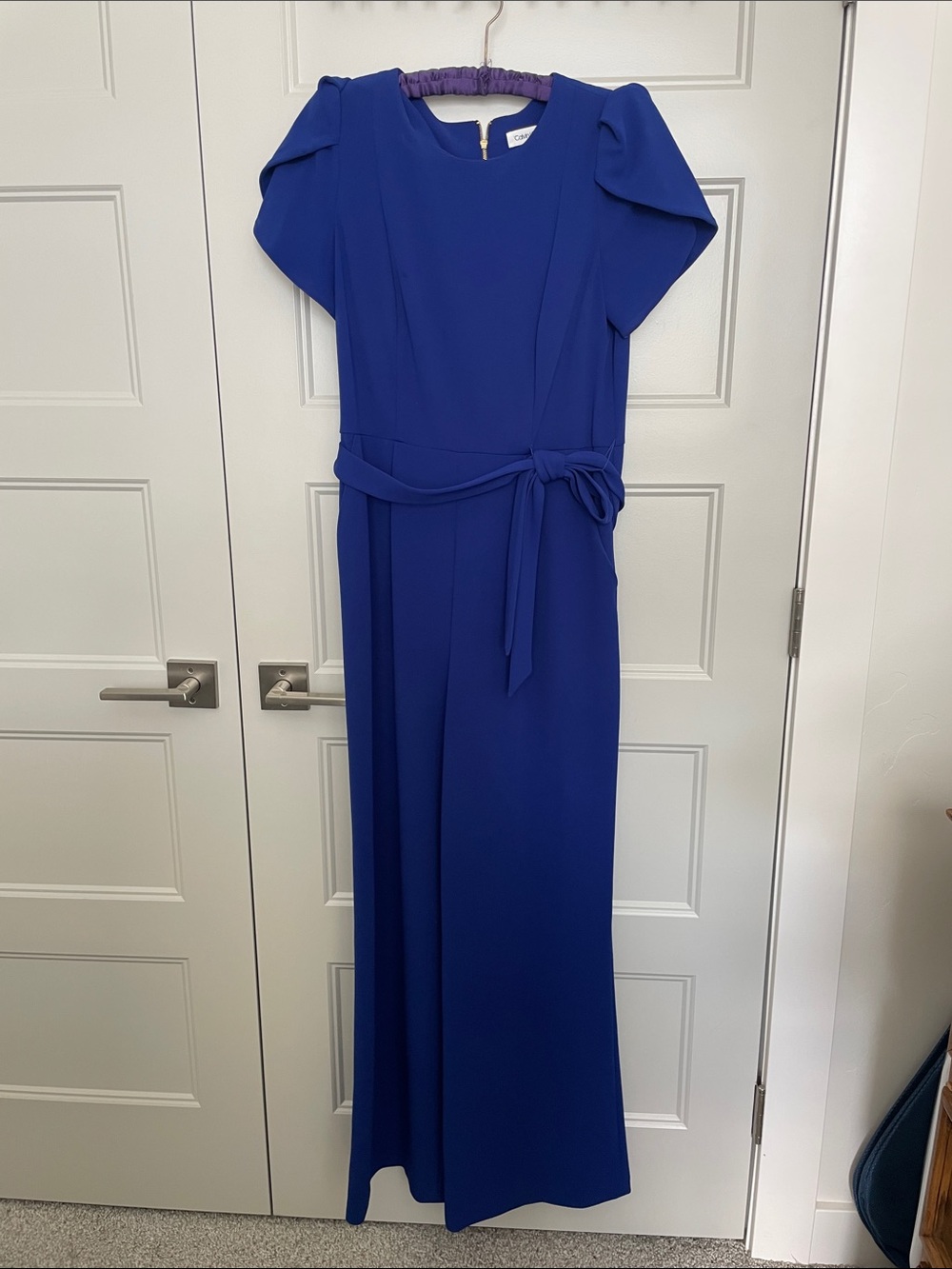 Women’s Calvin Klein Cobalt Blue Belted Jumpsuit